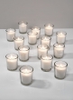 10-Hour White Votives in Clear Glass, Set of 25