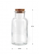 6 ½in Glass Bottle With Cork, Set of 2