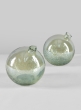 4in Leila Tilted Speckled Luster Green Glass Ball Vase, Set of 2