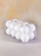 3in Pearl,Matte, Light, & Shiny White Plastic Ornament, Set of 16