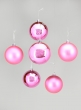 3in Matte & Shiny Pink Plastic Ornament Balls, Set of 6