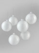 4in Shiny White Glass Ball Ornament, Set of 6