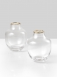 Small Mouth Gold Rim Belly Glass Vase, Set of 2