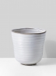 5in White Ceramic Ripple Pot
