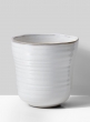 6 ½in White Ceramic Ripple Pot