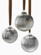 Antique Silver Ribbed Ornament Balls