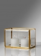 Beveled Glass Gold Box With Mirror Bottom