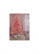 Blueprint pink Christmas tree clear glass ornaments