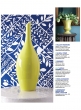 flower magazine chartreuse urn with parrot tulips
