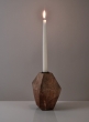 6in Inca Wood Block Candlestick