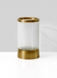 7 ½in Gold & Glass Candle Hurricane