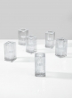 Fluted Glass Square Candlestick, Set of 6