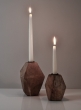 6in Inca Wood Block Candlestick