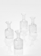 4in Optical Glass Cylinder Bud Vase, Set of 4