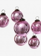 3in Antique Rose Glass Ball Ornament in Window Box, Set of 6
