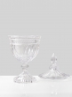 Etched Glass Goblet Vase With Lid