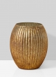 Pleated Amber Glass Vase