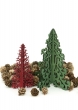 Red & Green Laser Wood Christmas Trees